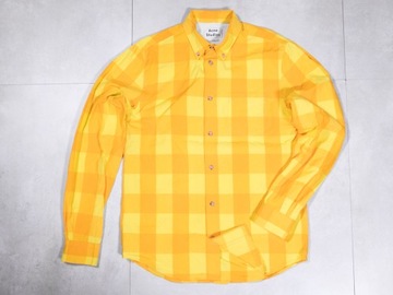 Acne Studios Isherwood Rustic Check Shirt Żółta Koszula Męska Krata 48