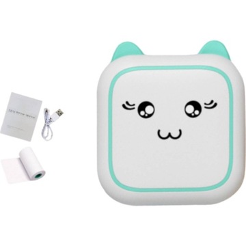 МИНИ ПОРТАТИВНЫЙ ТЕРМОПРИНТЕР ПОДАРОК ​​ДЕТЯМ КОШКА ДРУКУЗЬ + РОЛИК