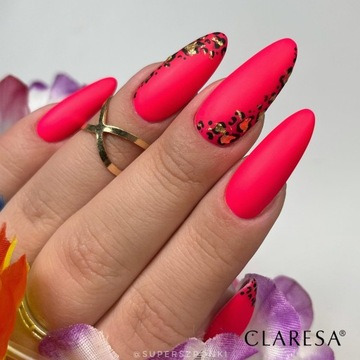 Гибридный лак для ногтей Claresa NEON 14 оранжевый красный розовый