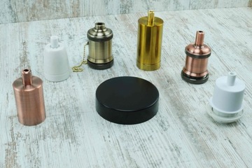 duża czarna rozeta 10cm Podsufitka do lampy DIY bez otworów pająk loft DIY