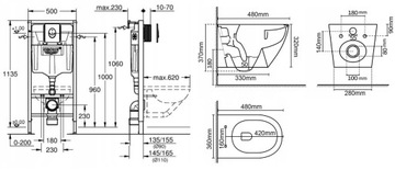НАБОР УНИТАЗА GROHE FRAME черный TORNADO SWIRL BOWL + ЖЕСТКОЕ СИДЕНЬЕ SLOW FALL