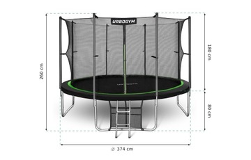 САДОВЫЙ батут С ВНУТРЕННЕЙ СЕТКОЙ ДЛЯ ДЕТСКОГО САДА 12 ФУТОВ 374 СМ