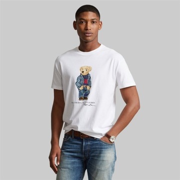 t-shirt polo ralph lauren premium meska koszulka czarna miś BEAR