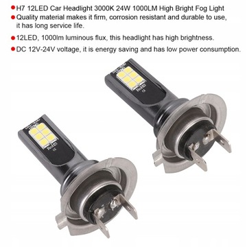 2шт H7 12LED автомобильная лампа для фар
