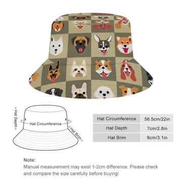 Smile Dogs Animal Bulldog Bucket Hat Fishing Hat