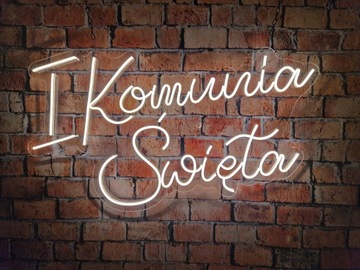 Neon napis Pierwsza Komunia Święta