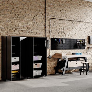 JAN NOWAK Szafa Warsztatowa Narzędziowa Garażowa BRUNO All Black: Czarna