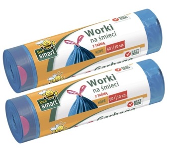 WORKI NA ŚMIECI Z TAŚMĄ 60L x 20sztuk TAŚMA