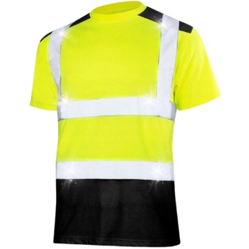 T-SHIRT koszulka męska robocza ODBLASKOWA OSTRZEGAWCZA żółta BHP Przewiewna