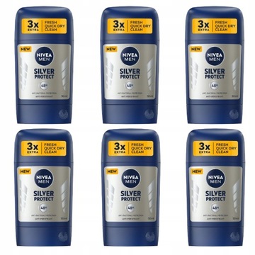Antyperspirant męski NIVEA MEN Silver Protect 6 szt.