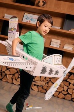 Большой картонный самолет для раскрашивания и веселья Mokida