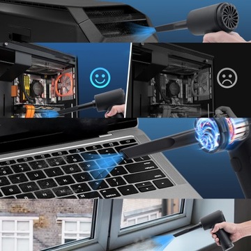 ODKURZACZ RĘCZNY SAMOCHODOWY DMUCHAWA LED BEZPRZEWODOWY MOCNY 68W