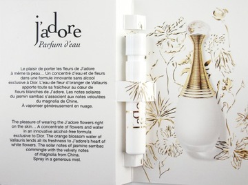 Dior Jadore Parfum d'eau 1,2 мл пробник в концентрации Edp