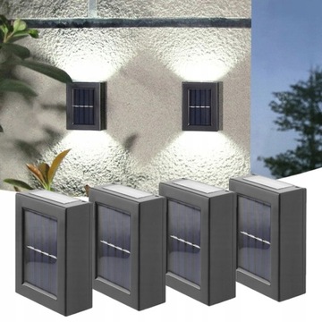 4szt Lampa Solarna Kinkiet Ścienna LED Płot Ścianę