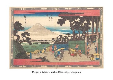 Kopia drzeworytu Meguro Gionin Zaka, Utagawa Hiroshige A2 bez ramy