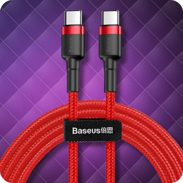 АВТОМОБИЛЬНОЕ ЗАРЯДНОЕ УСТРОЙСТВО USB + КАБЕЛЬ BASEUS 60 Вт БЫСТРАЯ ЗАРЯДКА QC 3.0 TYPE-C