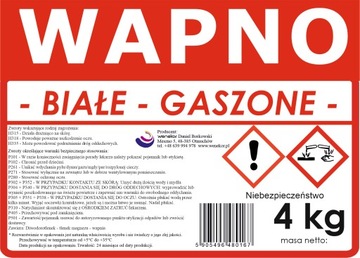 WAPNO GASZONE, LASOWANE, MALARSKIE EXTRA BIEL 4 KG