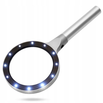 LUPA SZKŁO POWIĘKSZAJĄCE z 12 LED 5X 10X