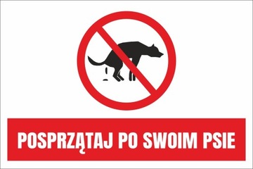 TABLICZKA - Posprzątaj po swoim psie 20x30 PCV