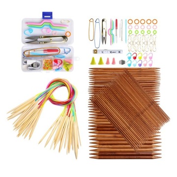Zestaw igieł do robienia na drutach Prettyia Bamboo Okrągła, dwupunktowa
