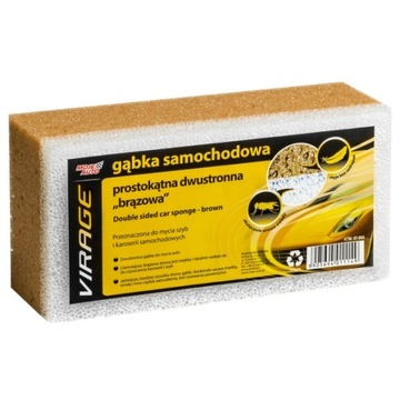 VIRAGE GĄBKA SAMOCHODOWA PROSTOKĄTNA DWUSTRONNA BRĄZOWA / VIRAGE