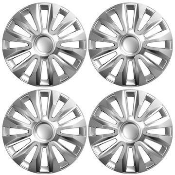 Kołpaki 15 Avalon Carbon Silver srebrne UNIWERSALNE komplet 4szt