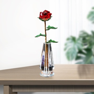 Искусственная роза кристалл цветок украшения Кристалл коллекция Подарочные статуэтки красный