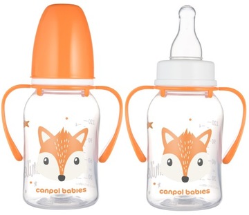 CANPOL LEKKA WĄSKA BUTELKA DO MLEKA Z UCHWYTAMI 120ml 3m+ LISEK