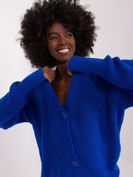 ROZPINANY sweter Z DEKOLTEM V 321 kobalt one size