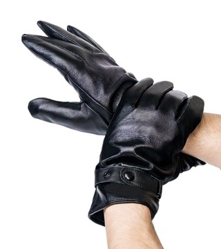 Męskie rękawiczki skórzane zapinane napami Rovicky