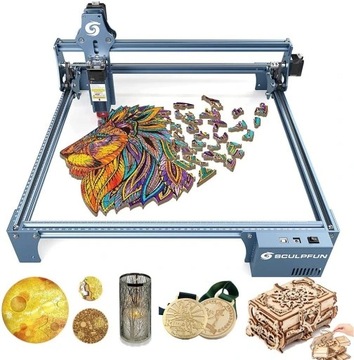 Лазерный гравировальный станок SCULPFUN S9 90 Вт + помпа + подставка XL + валик