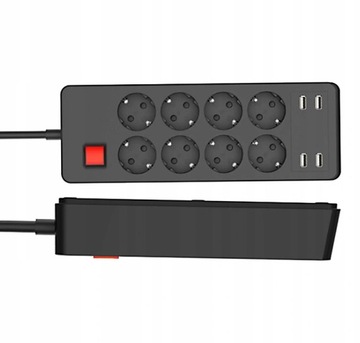 РАЗЪЕМ ПИТАНИЯ 8x УДЛИНИТЕЛЬНЫЙ КАБЕЛЬ 4x USB-ЗАРЯДНОЕ УСТРОЙСТВО