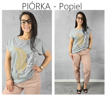 BLUZKA koszulka KOBIECY TSHIRT TOP print WZORY 2XL