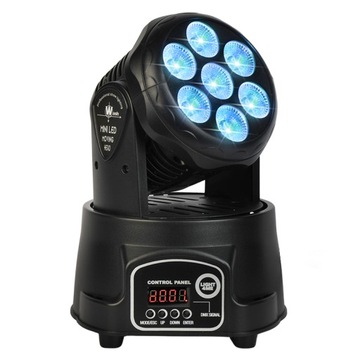 GŁOWA RUCHOMA LED WASH PAR ŚWIATŁO DYSKOTEKOWE LIGHT4ME COMPACT PMH 7x8W