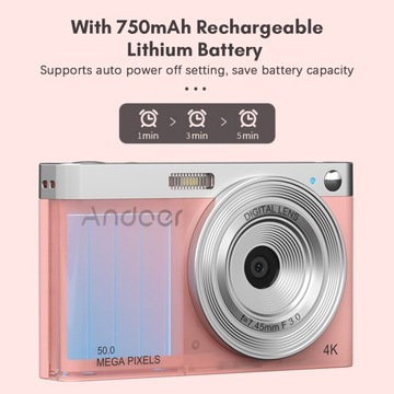 Компактная цифровая видеокамера Andoer 4K