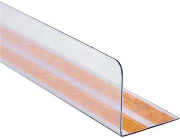 KĄTOWNIK PRZYKLEJANY DO PÓŁEK OGRANICZNIK CZOŁOWY PRODUKTÓW - 60X40X695 MM