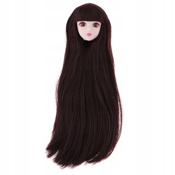 Rzeźba głowy z brązową peruką dla 1/6