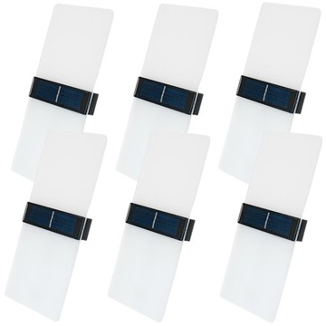 6x Kinkiet Solarny Lampka Solarna AKRYL LED Zewnętrzna Czujnik Zmierzchu