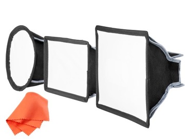Microbox: 3 Softboxy do lamp reporterskich zestaw