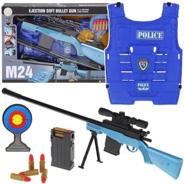 Zestaw Policyjny Strój Karabin Pistolet Kamizelka Naboje Policjant Policja
