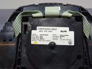 MERCEDES S TŘÍDA W221 PŘEPÍNAČ PANEL SEDADLA NAVI MULTIMEDIÁLNÍ A2218700451