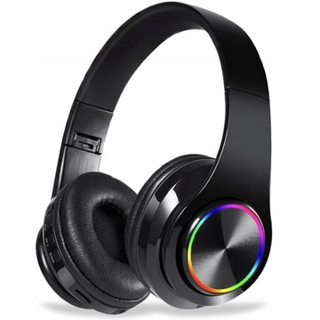 БЕСПРОВОДНЫЕ НАУШНИКИ BLUETOOTH СВЕТОДИОДНЫЙ МИКРОФОН RGB