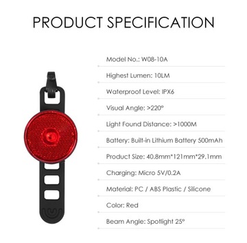 Комплект велосипедных фонарей GACIRON W08F-80 / W08-10A