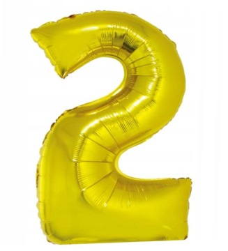 Balon Cyfra 2 złota na URODZINY 2latka DUŻA XXL