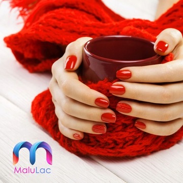 MaluLac lakier hybrydowy CZERWONY TRAFIONY #1074