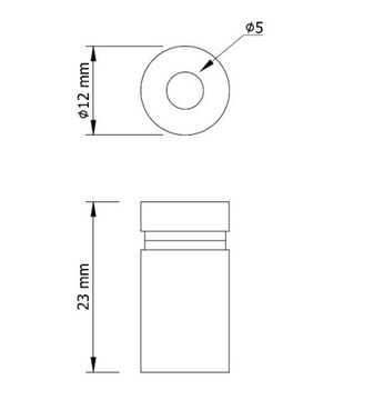 Крепление винта для вывески, расстояние fi12x23 мм.