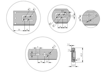 GTV VERSALITE PLUS+ шариковая направляющая 450 мм, полное выдвижение, бесшумное закрытие, 40 кг