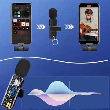 2 беспроводных петличных микрофона — приемник USB-C — адаптер для iPhone
