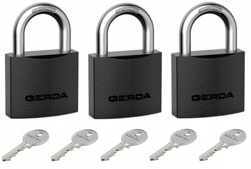 kłódka Gerda KZZS S30 system jednego klucza 3 szt