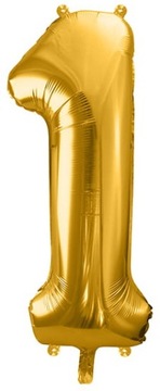 Balon foliowy cyfra 1 złoty 86cm 1szt XL